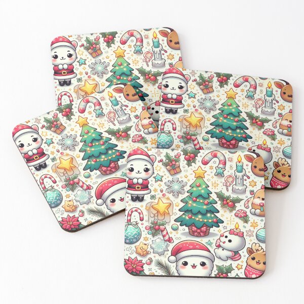 Item preview, Cute Christmas Pattern with Santa and Friends designed and sold by willowbyraashi.