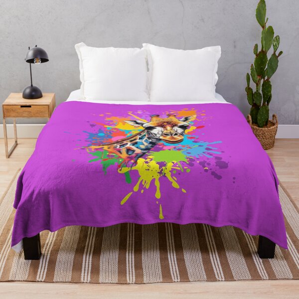 Item preview, Groovy Giraffe Colorful Paint Splatter designed and sold by TugForkFinds.