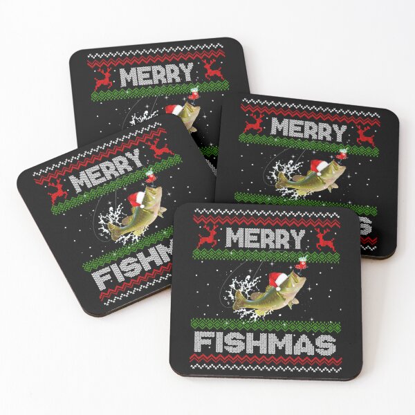 Item preview, Merry Fishmas Ugly Christmas Sweater Funny Fishing designed and sold by Smix Pixels.