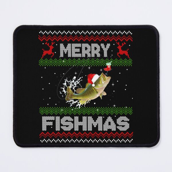 Item preview, Merry Fishmas Ugly Christmas Sweater Funny Fishing designed and sold by Smix Pixels.