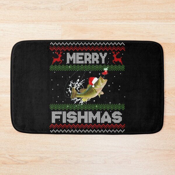 Item preview, Merry Fishmas Ugly Christmas Sweater Funny Fishing designed and sold by Smix Pixels.