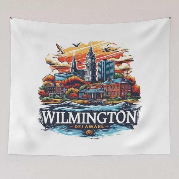 Item preview, Wilmington Delaware Watercolor Illustration designed and sold by PaintMeWorld.