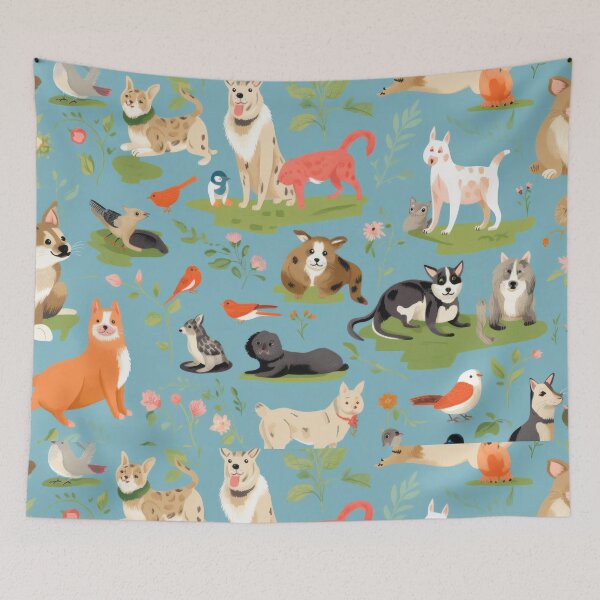 Item preview, Mixed pets pattern design degital illustration  designed and sold by PetPalsEmporium.