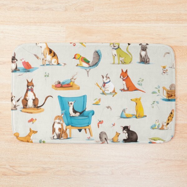 Item preview, Mixed pets pattern design degital illustration cat dogs birds  designed and sold by PetPalsEmporium.
