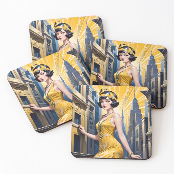 Item preview, 1920's art deco yellow dress designed and sold by Metaverse8.