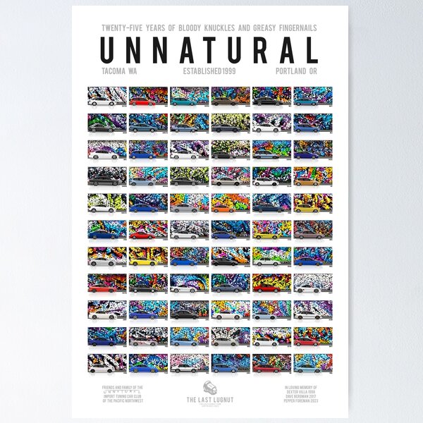 Unnatural Car Club PNW Twenty Five Year Anniversary Poster