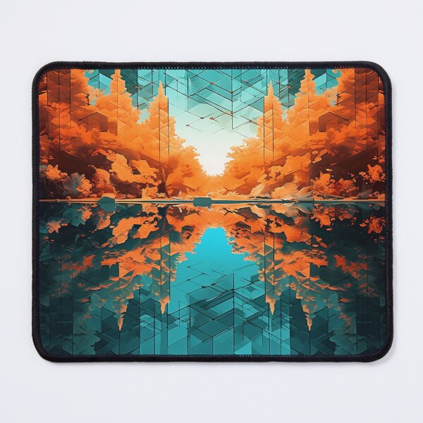 Item preview, Voxel Forest | Abstract Trees and Shadows in Dark Orange and Light Aquamarine designed and sold by FairX.