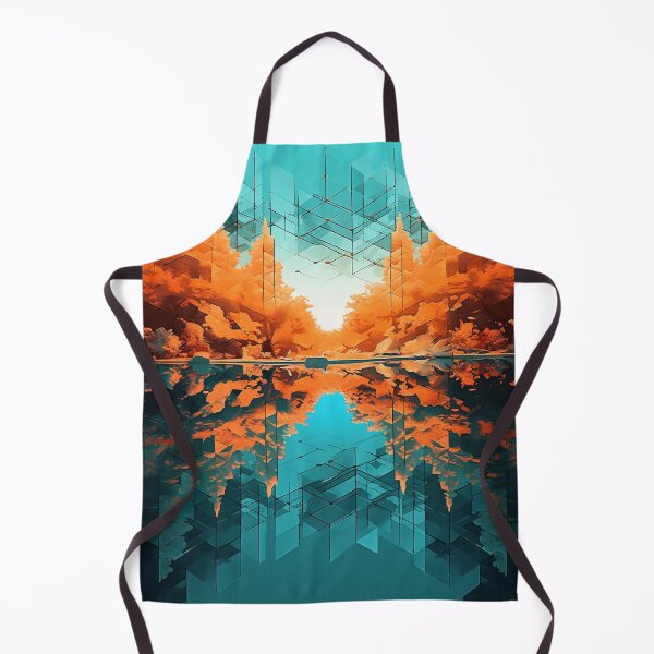 Item preview, Voxel Forest | Abstract Trees and Shadows in Dark Orange and Light Aquamarine designed and sold by FairX.