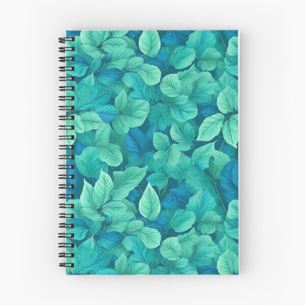 Aperçu de l'œuvre Motif de feuilles vertes et bleues créée et vendue par Patternliss.