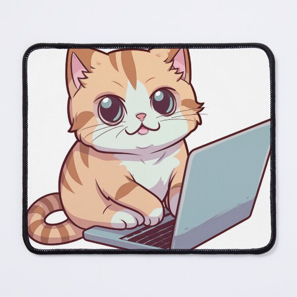 Item preview, Cute cartoon tabby cat typing on a keyboard designed and sold by TheMoxieHouse.