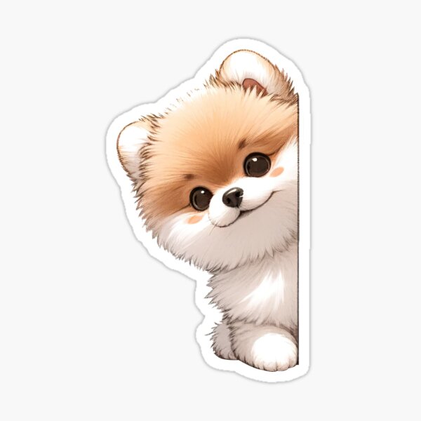 Item preview, Peeking Pomeranian - White designed and sold by FoxfireStardust.