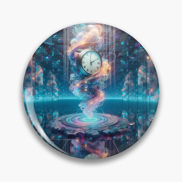 Item preview, Temporal Elegance: 3D Clock's Ethereal Kaleidoscope Dance designed and sold by AI-Only Creations.