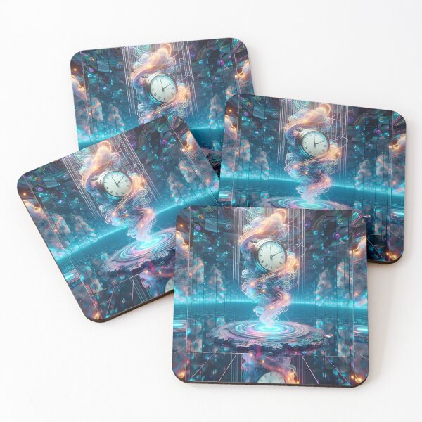 Item preview, Temporal Elegance: 3D Clock's Ethereal Kaleidoscope Dance designed and sold by AI-Only Creations.