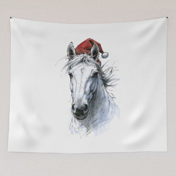 Item preview, 2023 Retro Xmas: Fluffy Horse Love designed and sold by Blink Art Studio.