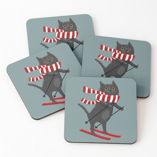 Item preview, Kitty Hitting the Slopes designed and sold by KilkennyCat Art.