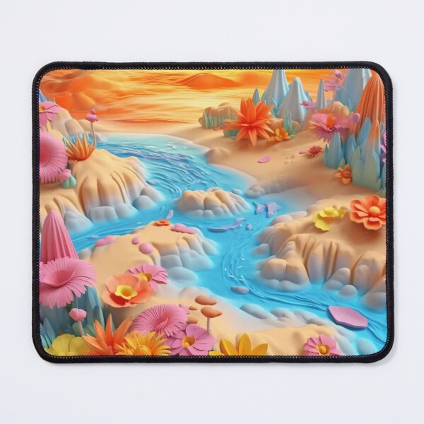 Item preview, 3D Style Sun Setting Over A floral Desert With A Stream designed and sold by whitedove457.