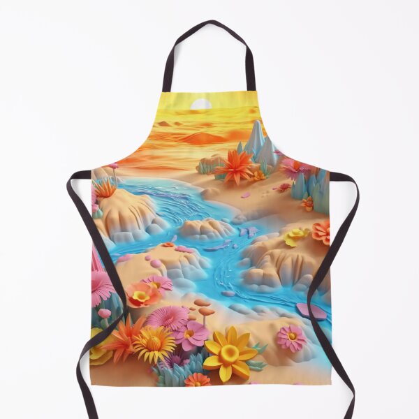 Item preview, 3D Style Sun Setting Over A floral Desert With A Stream designed and sold by whitedove457.