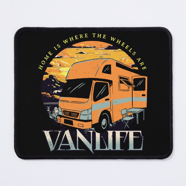 Item preview, vanlife home is where the wheels are, vanlife tees, campervan life, gifts for van lifers designed and sold by QuirkyTease.