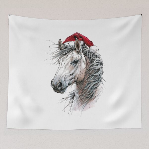 Item preview, 2023 Retro Xmas: Fluffy Horse Love designed and sold by Blink Art Studio.