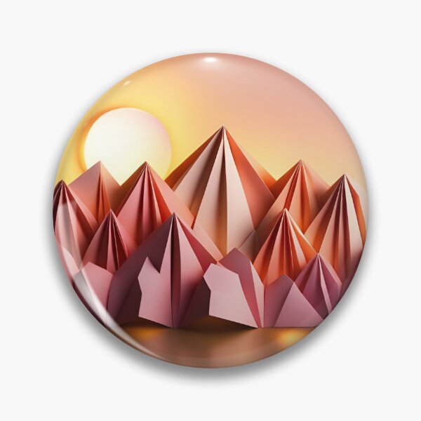 Artikelvorschau, Origami-Kunst - Gipfelsilhouetten: Majestätische Berge im Licht des Sonnenuntergangs entworfen und verkauft von ArtfulFolds.