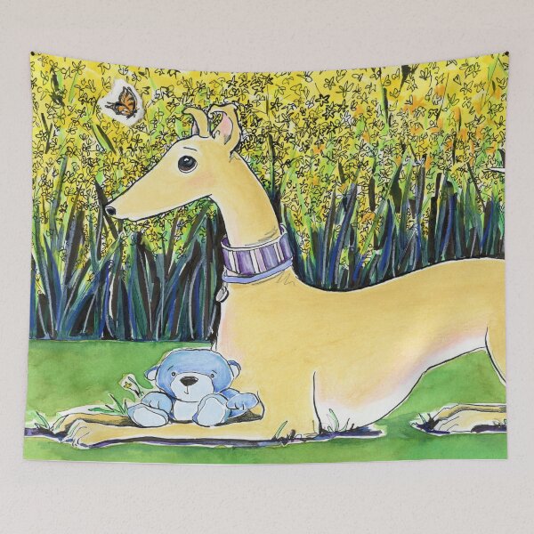 Item preview, Greyhound and butterfly designed and sold by Amy Preveza.