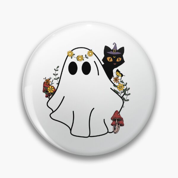Item preview, Floral Halloween Ghost with Black Cat Set designed and sold by patternjp.
