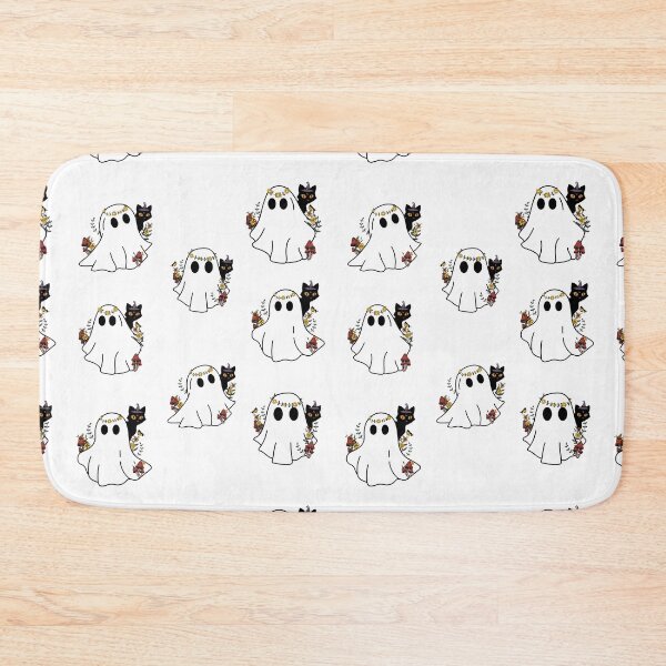 Item preview, Floral Halloween Ghost with Black Cat Set designed and sold by patternjp.