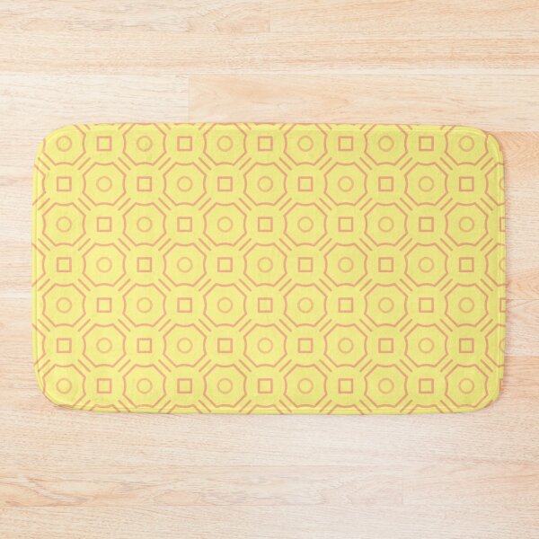 Item preview, Lemon Mustard Pale Yellow Diagonal Octagon Circle Square Sunny Happy Asian Moroccan Retro Pattern designed and sold by PenguinForests.