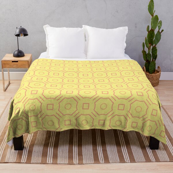 Item preview, Lemon Mustard Pale Yellow Diagonal Octagon Circle Square Sunny Happy Asian Moroccan Retro Pattern designed and sold by PenguinForests.