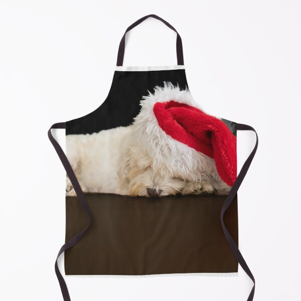 Item preview, Small white dog in santa hat fallen asleep. designed and sold by Brian Scantlebury.