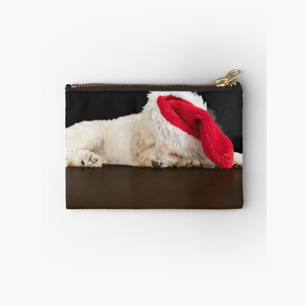 Item preview, Small white dog in santa hat fallen asleep. designed and sold by Brian Scantlebury.