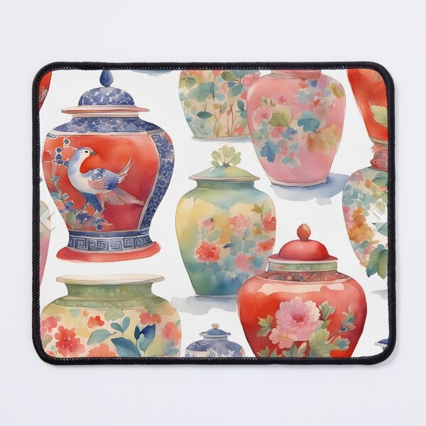 Item preview, Chinoiserie jars wate4color painting designed and sold by SophieClimaArt.