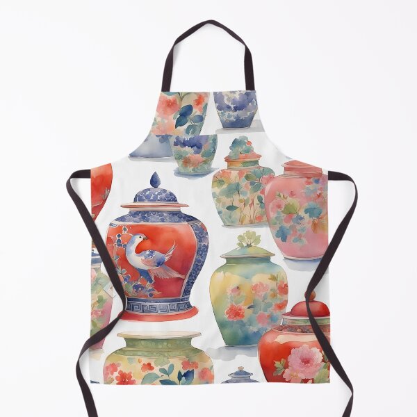 Item preview, Chinoiserie jars wate4color painting designed and sold by SophieClimaArt.