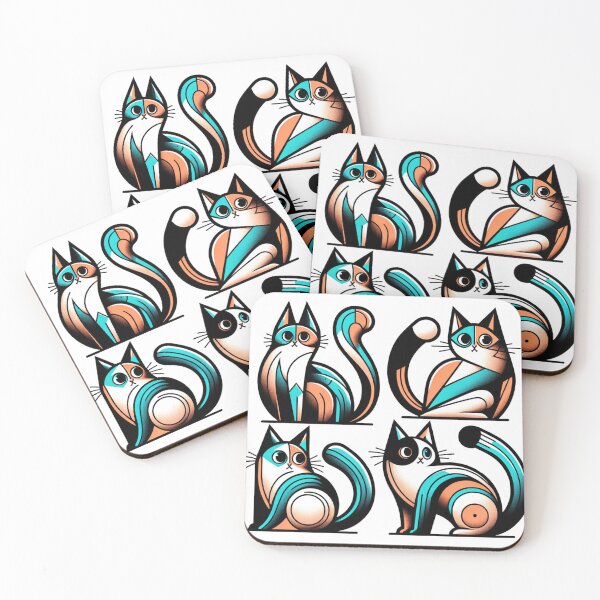 Item preview, Classic Cute Quirky Cats Funny Felines Print designed and sold by visionaryprint.