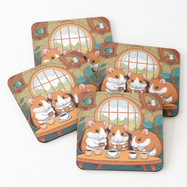 Item preview, Hamsters Drinking Tea Artwork designed and sold by WildlifeInc.