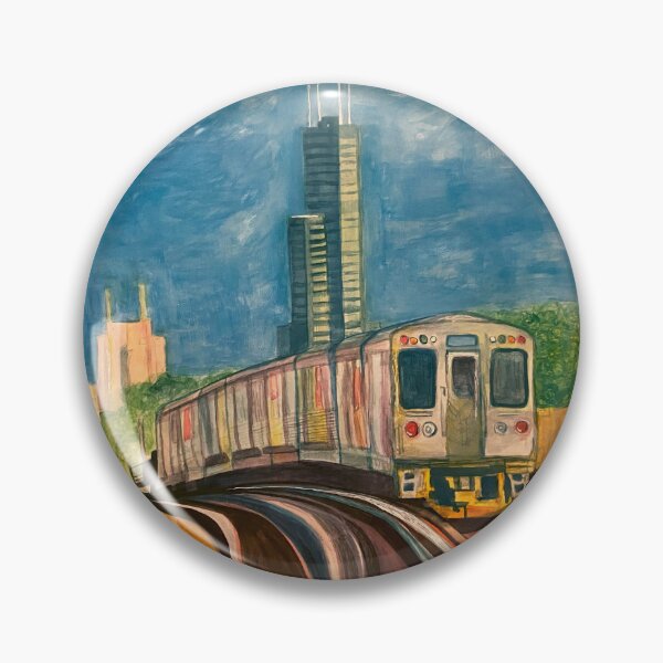 Item preview, Watercolor CTA Blue Line - Chicago L designed and sold by alchemyopolis.