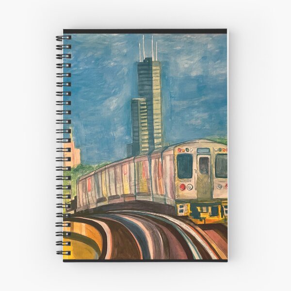 Item preview, Watercolor CTA Blue Line - Chicago L designed and sold by alchemyopolis.