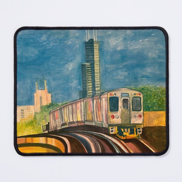 Item preview, Watercolor CTA Blue Line - Chicago L designed and sold by alchemyopolis.