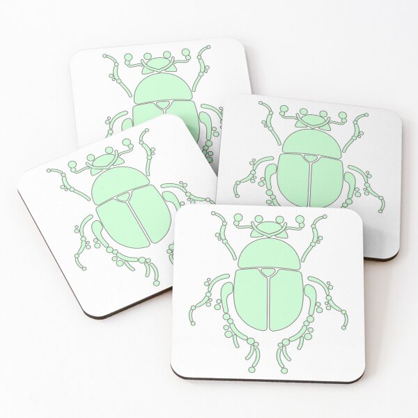 Item preview, Colorful, geometric beetle pattern/ mint green. designed and sold by My-fake-places.