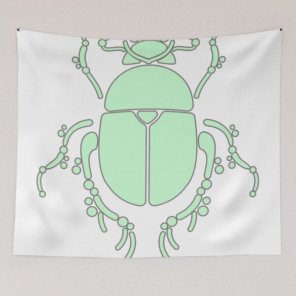 Item preview, Colorful, geometric beetle pattern/ mint green. designed and sold by My-fake-places.