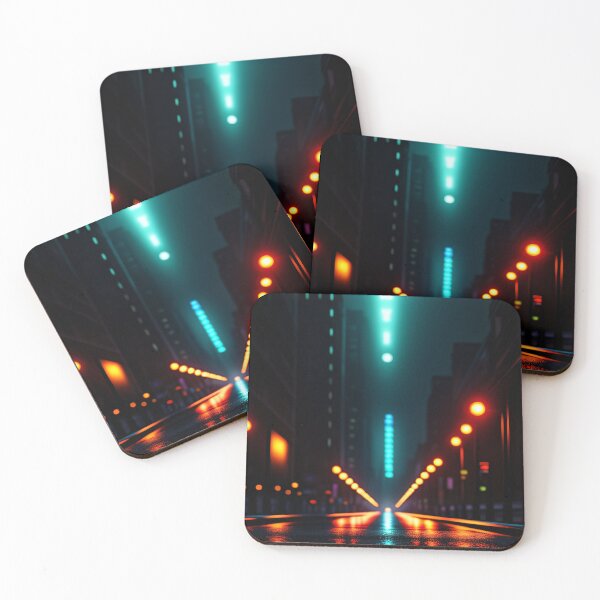 Item preview, Luces de la ciudad en un día lluvioso en la carretera designed and sold by PosterPalace.
