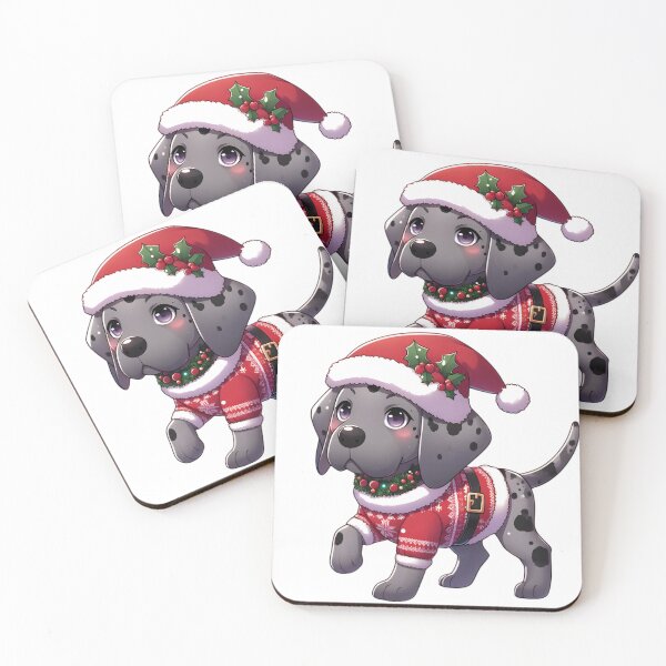 Item preview, Chibi Great Dane in Christmas designed and sold by City0fDreams.