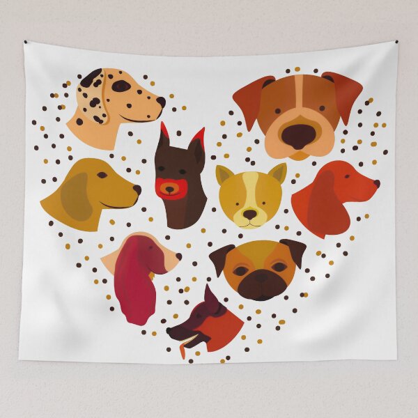 Item preview, Love Heart With Dog Faces designed and sold by TheCatmeow2000.