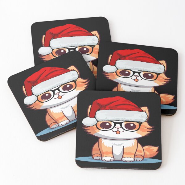 Item preview, A cat very happy to be a Santa in disguise designed and sold by The-Blue-Feline.