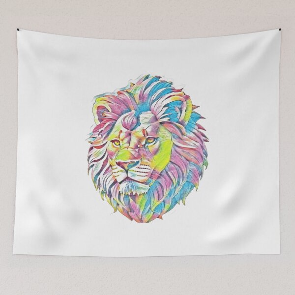 Item preview, Colorful Lion Head Print designed and sold by TGAL2.