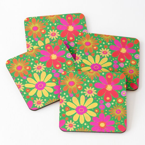 Item preview, Large Bright Flowers Retro Mod 1960's Flower Power designed and sold by RoomShiners.