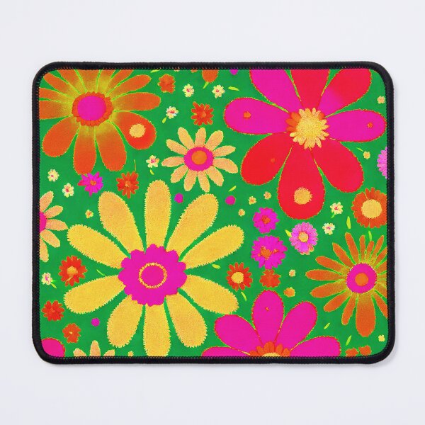 Item preview, Large Bright Flowers Retro Mod 1960's Flower Power designed and sold by RoomShiners.