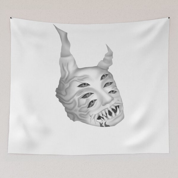Item preview, Oni Hannya Mask Black and white  designed and sold by Leeh-designs.