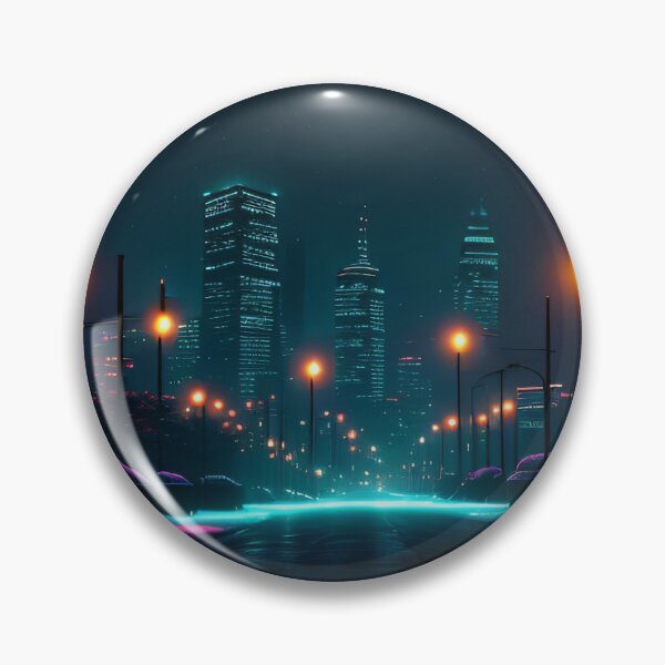 Item preview, Luces moradas de la ciudad de la noche de nieve en la noche designed and sold by PosterPalace.
