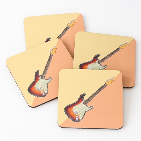 Item preview, Strat Style Electric Guitar Diagonal Colored Sketch Art designed and sold by kakarikihill.
